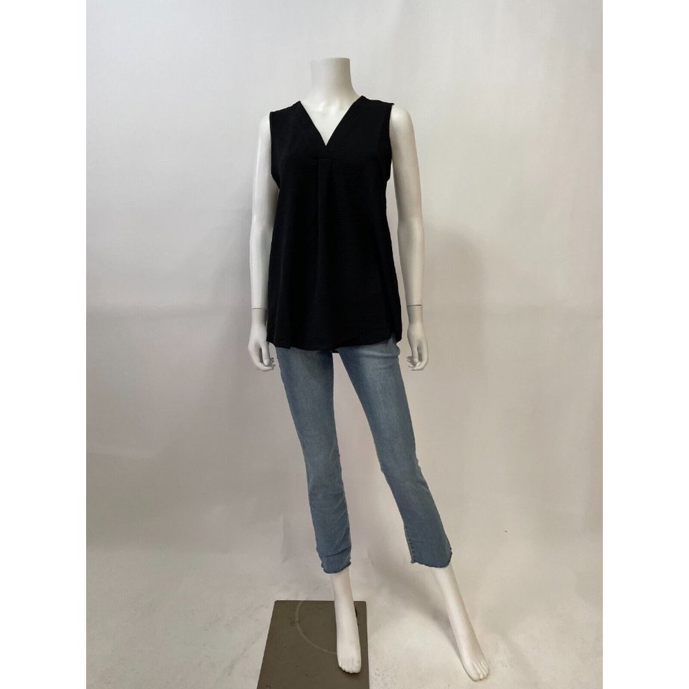 Entro Black V-Neck Sleeveless Tank Blouse